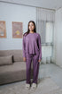 Women Fall pajama set Oversized Lavender shirt + Pants